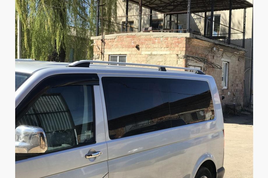 Volkswagen T5 Caravelle 2004-2010 гг. Рейлинги CROWN (серый мат) Короткая База Фото 10