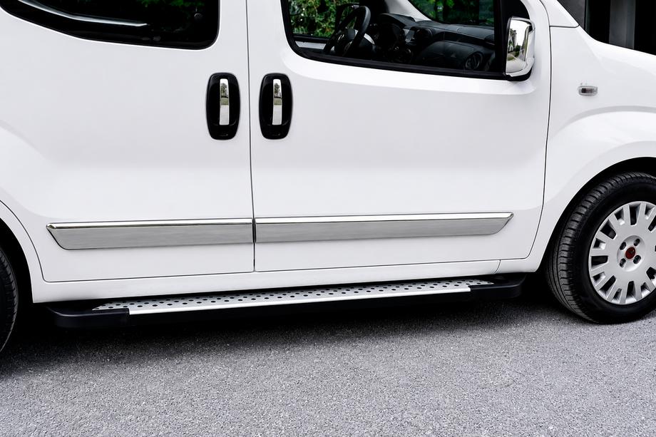 Opel Combo 2012-2018 гг. Боковые Подножки Allmond Grey (2 шт., Алюминий) Image