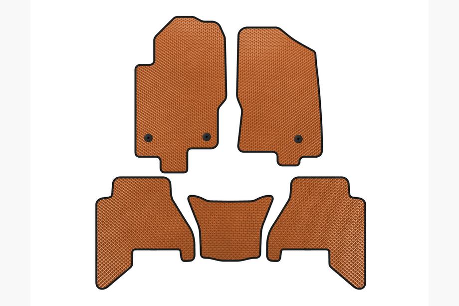 Nissan Pathfinder R51 2005-2014 гг. Коврики EVA V2 (2 ряда, Оранжевый, 2010-2014) Фото 1