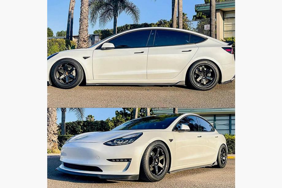 Tesla Model 3 2017- гг. Карбоновые накладки на пороги V2 (2016-2022) Фото 2