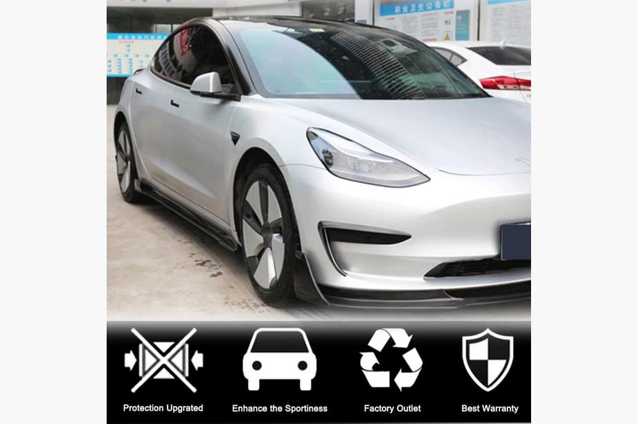 Tesla Model 3 2017- гг. Карбоновые накладки на пороги V2 (2016-2022) Фото 4