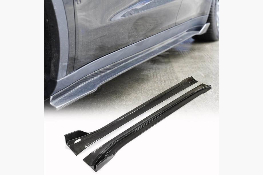 Tesla Model Y 2020- гг. Накладки на пороги V1 (2020-2025, Карбон) Image