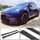 Tesla Model Y 2020- гг. Накладки на пороги V2 (2020-2025, Карбон) фото 1
