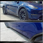 Tesla Model Y 2020- гг. Накладки на пороги V2 (2020-2025, Карбон) фото 4
