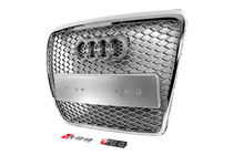Audi A6 C6 2004-2011 гг. Передняя Решетка RS-Style (Серый с Хромом) фото 3