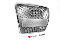 Audi A6 C6 2004-2011 гг. Передняя Решетка RS-Style (Серый с Хромом) фото 2