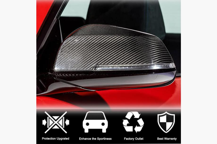 BMW 3 серия F30/F31 2012-2019 гг. Накладки на Зеркала (Карбон) Фото 2