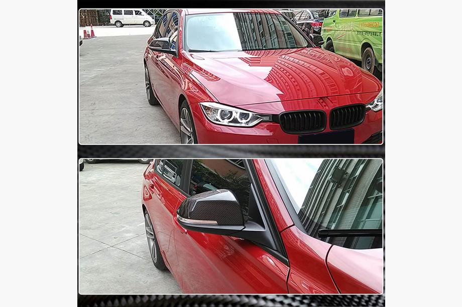 BMW 3 серия F30/F31 2012-2019 гг. Накладки на Зеркала (Карбон) Фото 3
