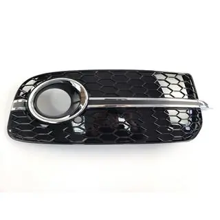 Решетки противотуманных фар RS-Style (2013-2017, 2 шт, Черный с Хромом) Audi Q5 2008-2017 гг. фото 3
