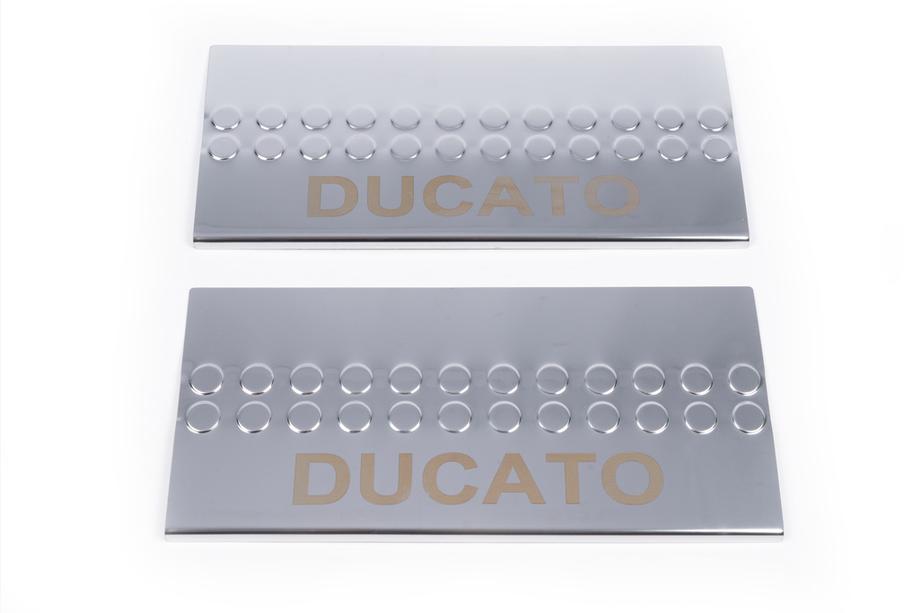 Fiat Ducato 2006-2025 гг. Накладки на внутренние пороги Carmos V1 (2 шт, нержавейка) Фото 2