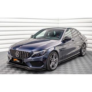 Передняя губа бампера DPT V2 (2014-2018, только для AMG-Line, черный глянец) Mercedes C-сlass W205 2014-2021 гг. фото 1
