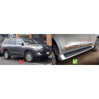 Передние брызговики (2 шт, для порогов с подсветкой) Toyota Land Cruiser 200 2007-2021 гг. фото 2