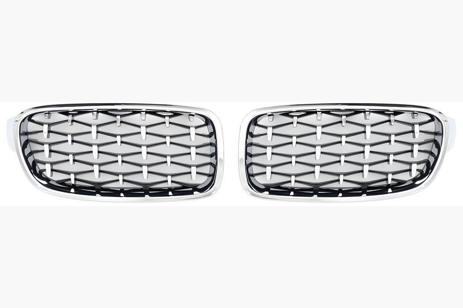 BMW 3 серия F30/F31 2012-2019 гг. Ноздри Diamond Silver (хромированная окантовка) Фото 2