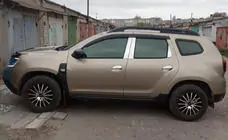 Renault Duster 2008–2017 гг. Накладки на дверные стойки из нержавеющей стали (6 шт) фото 1