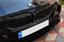 BMW 3 серия G20/G21 2018- гг. Ноздри Diamond Black (2018-2022, черная окантовка) фото 1