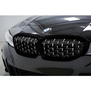 Ноздри Diamond Silver (2018-2022, черная окантовка) BMW 3 серия G20/G21 2018- гг. фото 1