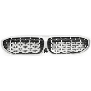 Ноздри Diamond Silver (2018-2022, окантовка матовый хром) BMW 3 серия G20/G21 2018- гг. фото 2