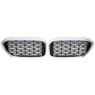 Ноздри Diamond Black V1 (2017-2020, хромированная окантовка) BMW 5 серия G30/G31 2017–2023 гг. фото 2
