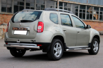 Renault Duster 2008–2017 гг. Боковые трубы с вставками (2 шт., нержавейка) фото 3
