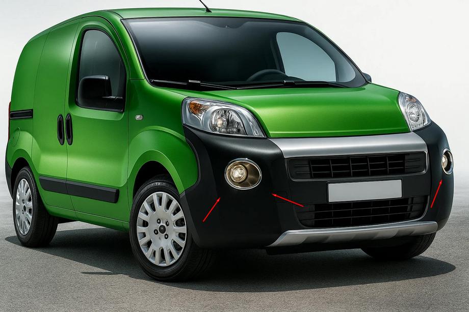 Fiat Fiorino/Qubo 2008-2024 гг. Накладки на противотуманные фары верхняя модель (2 шт, нержавейка) Image