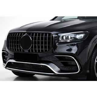 Передняя Решетка 2019-2023 (GT Panamericana Черная) Mercedes GLS X167 2019- гг. фото 2