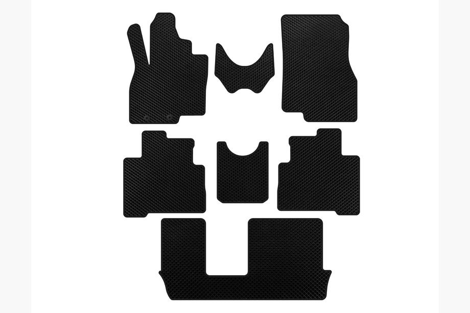 Mitsubishi Grandis 2003-2011 гг. Коврики EVA (3 ряда, Черный) Image