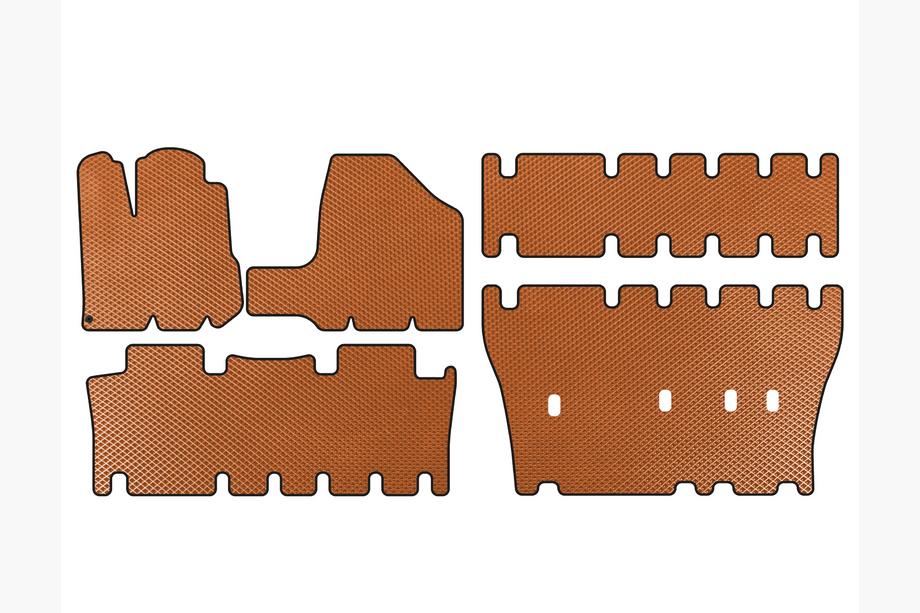 Toyota Sienna 2003-2009 гг. Коврики EVA (3 ряда, Оранжевые) Image