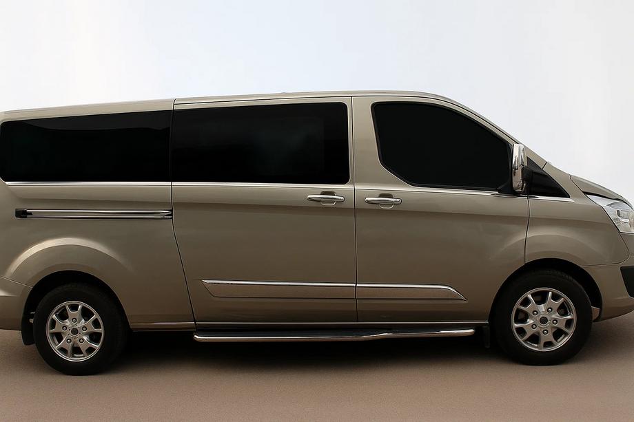 Ford Custom 2013-2022 гг. Нижние молдинги стекол (8 шт., Нержавейка) Image