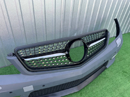 Mercedes C-class W204 2007-2015 гг. Передний бампер 2011-2014 AMG C63 с решеткой Diamond Black фото 2