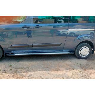 Боковые Подножки Allmond Grey (2 шт., Алюминий) Ford Custom 2013-2022 гг. фото 4