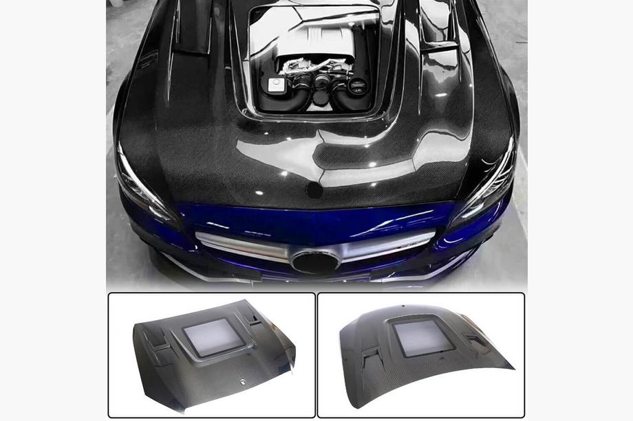 Mercedes C-class W205 2014-2021 гг. Капот V2 (Карбон) Image