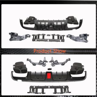 Диффузор заднего бампера с насадками выхлопа (для SD C43 AMG 2015-2019, Карбон) фото 4