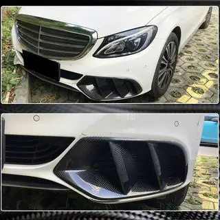 Карбоновые Накладки на Противотуманные Фары (для SD Base 2015-2019) Mercedes C-сlass W205 2014-2021 гг. фото 3