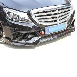 Передний бампер Лип V1 (для SD Base 2019-2021, Карбон) Mercedes C-class W205 2014-2021 гг. фото 2