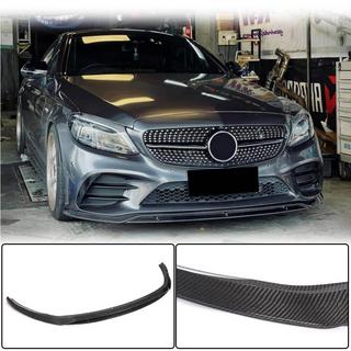 Накладка на Передний Бампер Lip (2019-2021, Карбон) Mercedes C-class W205 2014-2021 гг. фото 1