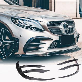 Накладки на передний бампер V1 для C43 AMG 2019-2021 Карбон фото 1