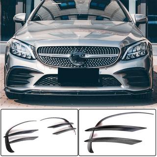 Накладки на передний бампер V1 для C43 AMG 2019-2021 Карбон фото 2
