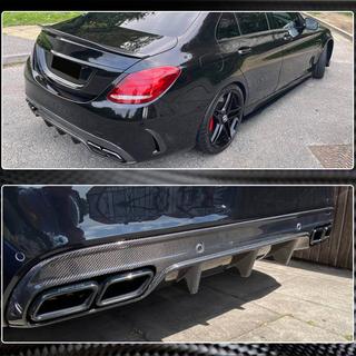 Диффузор заднего бампера для SD C43/C63 AMG 2015-2019 Карбон фото 4