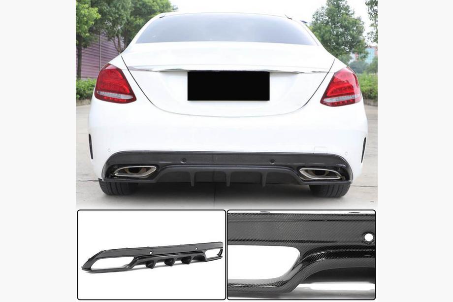 Mercedes C-сlass W205 2014-2021 гг. Диффузор заднего бампера для SD C43/C63 AMG 2015-2019 Карбон Image