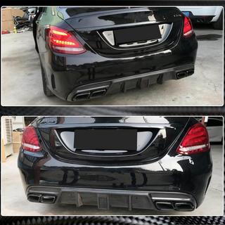 Диффузор заднего бампера V3 для SD C43/C63 AMG 2015-2019 Карбон фото 3