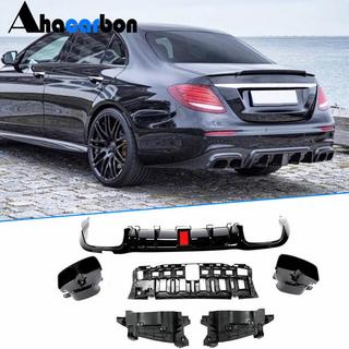 Диффузор заднего бампера с насадками V1 (для AMG/AMG-Line 2016-2019, Карбон) фото 1