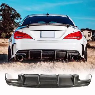 Диффузор заднего бампера V1 для AMG-Line / CLA45 AMG, Карбон фото 1