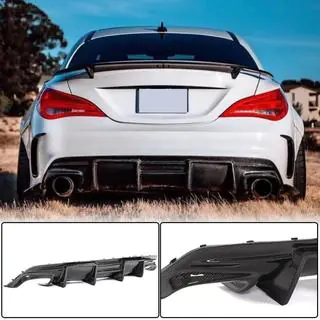 Диффузор заднего бампера V1 для AMG-Line / CLA45 AMG, Карбон фото 2