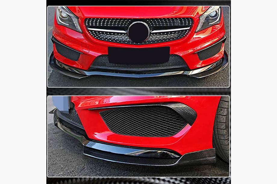 Mercedes CLA C117 2013-2019 гг. Карбоновые Накладки на Передний Бампер (для Base SD 2013-2016) Фото 4