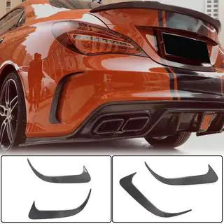 Накладки на задний бампер V1 (для AMG-Line / CLA45 AMG SD, Карбон) фото 1