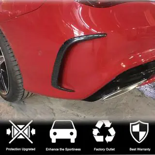 Накладки на задний бампер V1 (для AMG-Line / CLA45 AMG SD, Карбон) фото 2