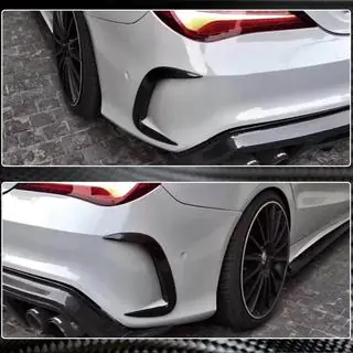 Накладки на задний бампер V1 (для AMG-Line / CLA45 AMG SD, Карбон) фото 3