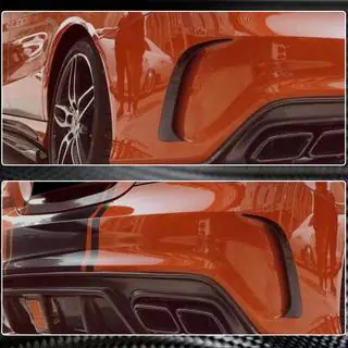 Накладки на задний бампер V1 (для AMG-Line / CLA45 AMG SD, Карбон) фото 4