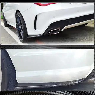 Накладки на задний бампер V3 (для AMG-Line / CLA45 AMG SD, Карбон) фото 3