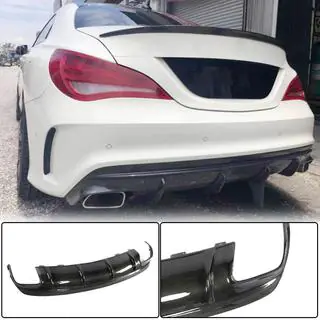 Диффузор заднего бампера для AMG-Line / CLA45 AMG 2017-2019, Карбон фото 1